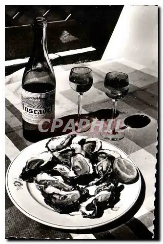 Cartes postales moderne Sur les bords de l'Ocean pour les Gourmets Huitres et Muscadet