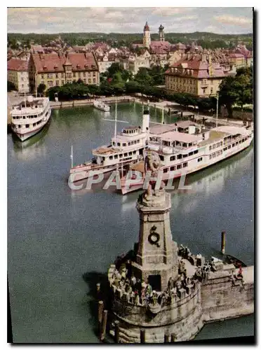 Moderne Karte Landau im Bodensee Hafenpartie