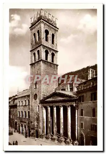 Moderne Karte Assisi Templo di Minerva e Torre Medioevale