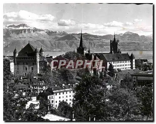 Cartes postales moderne Lausanne vue generale et les Alpes