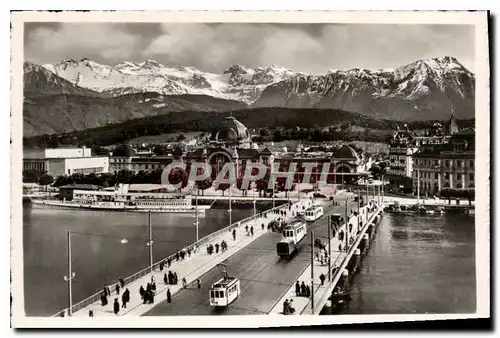 Cartes postales moderne Lucerne Principal Bridge and Alps