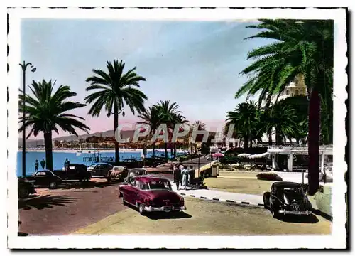 Moderne Karte Cannes la Croisette au fond le Suquet