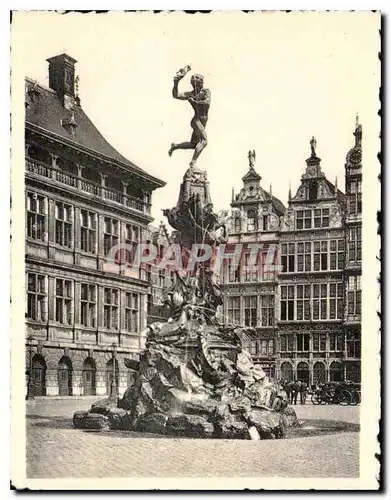 Moderne Karte Antwerpen Anvers Grand'Place et Monument Brado