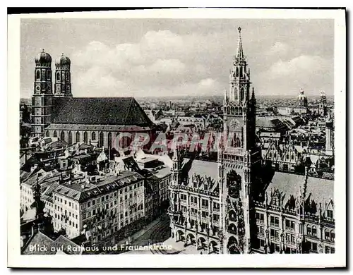 Moderne Karte Blick auf Rathaus und Frauenkirche