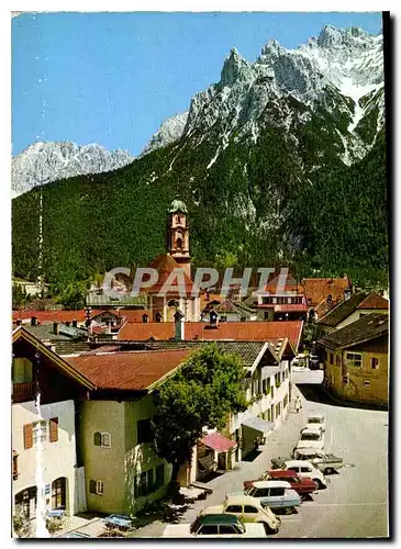 Cartes postales moderne Mittenwald Oberbayern Hohenluftkurort Im Gries gegen Karwendelgebirge