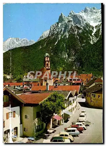 Moderne Karte Mittenwald Oberbayern Hohenluftkurort Im Gries gegen Karwendelgebirge