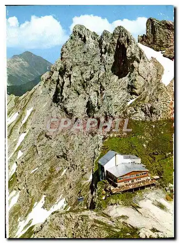 Moderne Karte Berggaststatte und Bergstation der Karwendelbahn