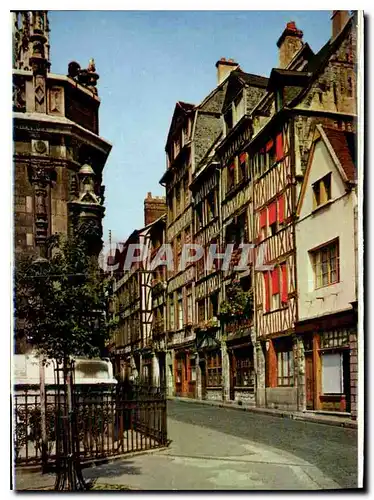 Ansichtskarte AK Vieilles Maisons vers l'eglise Saint Maclou Photo Hauville Rouen