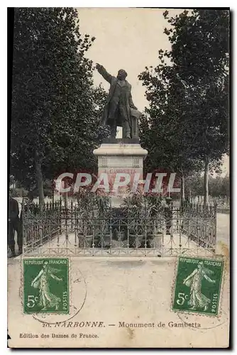 Ansichtskarte AK Narbonne Monument de Gambetta