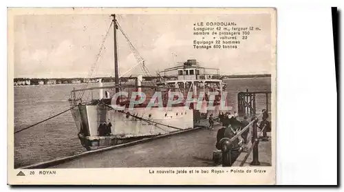 Cartes postales Royan la nouvelle jetee et le bac Royan pointe de Grave Bateau