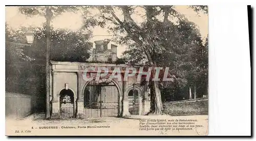 Cartes postales Surgeres Chateau porte monumentale