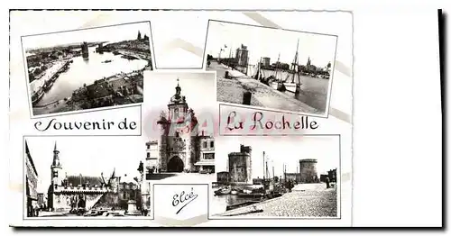 Cartes postales La Rochelle vue generale du port le port la tour de la Grosse Horloge hotel de ville la tour Sai