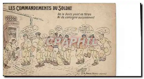 Cartes postales Les Commandements du Soldat militaria