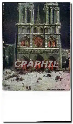 Cartes postales Paris Notre Dame la nuit