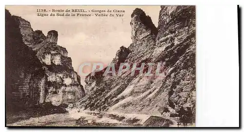 Cartes postales Route de Beuil gorges de Cians ligne du Sud de la France Vallee du Var