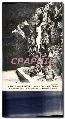 Cartes postales Route de Beuil A M Gorges du Cians pittoresque et uniques dans les Grandes Alpes