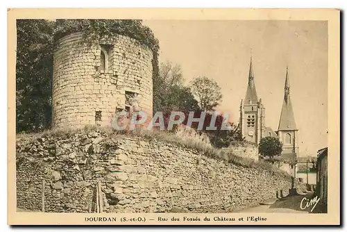 Cartes postales Dourdan S et O Rue des Fosses du Chateau et l'Eglise