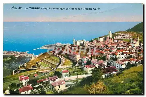 Cartes postales La Turbie Vue panoramique sur Monaco et Monte Carlo