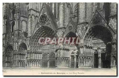 Cartes postales Cathedrale de Bourges Les Cinq Portails
