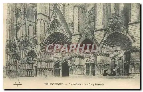 Ansichtskarte AK Bourges Cathedrale Les Cinq Portails