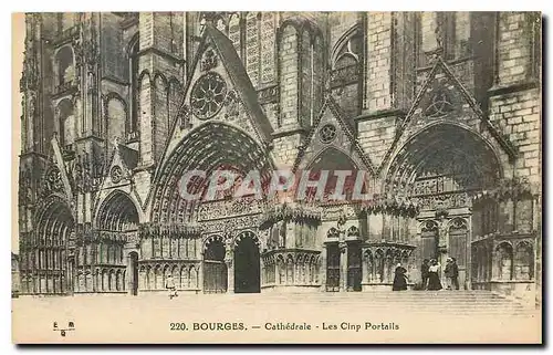 Cartes postales Bourges Cathedrale Les Cinq Portails