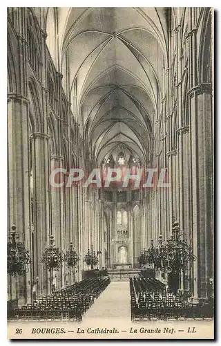 Cartes postales Bourges La Cathedrale La Grande Nef