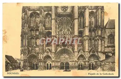 Cartes postales Bourges Facade de la Cathedrale