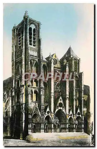 Ansichtskarte AK Bourges Cher Facade de la Cathedrale