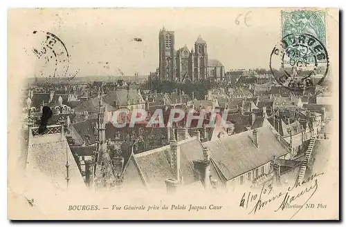 Ansichtskarte AK Bourges Vue generale prise du Palais Jacques Coeur