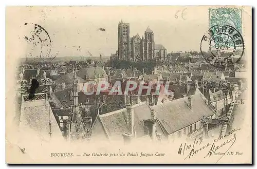 Cartes postales Bourges Vue generale prise du Palais Jacques Coeur