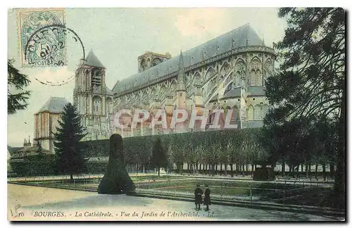 Cartes postales Bourges La Cathedrale Vue du Jardin de l'Archeveche