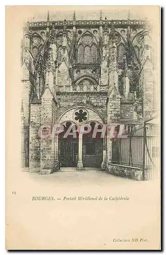 Ansichtskarte AK Bourges Portail meridional de la Cathedrale