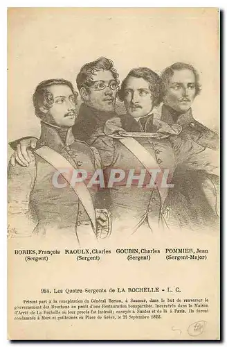 Cartes postales Les Quatre Sergents de la Rochelle