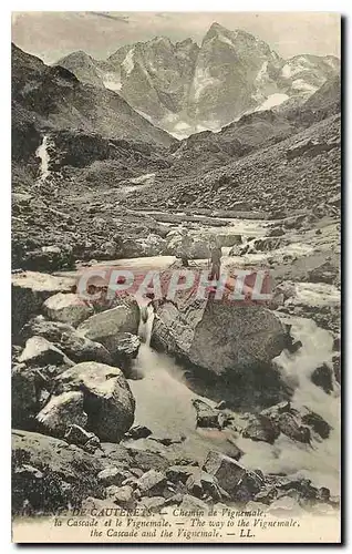 Ansichtskarte AK Env de Cauterets Chemin de Vignemale Cascade et le Vignemale