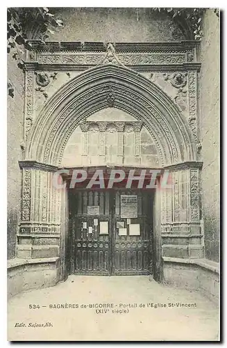 Ansichtskarte AK Bagneres de Bigorre Portail de l'Eglise St Vincent