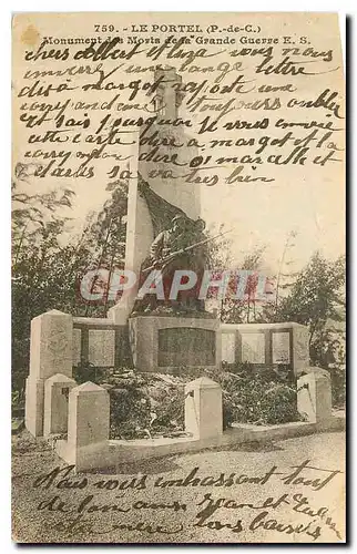 Cartes postales Le Portel P de C Monument es Morts de la Grande Guerre