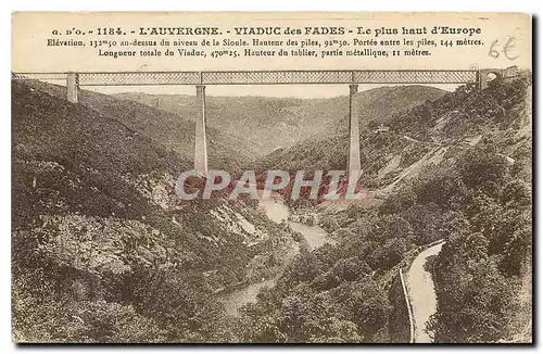 Ansichtskarte AK L'Auvergne Viaduc des Fades le plus haut d'Europe