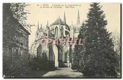 Cartes postales Sees L'Abside de la Cathedrale et le Jardin de L'Eveche