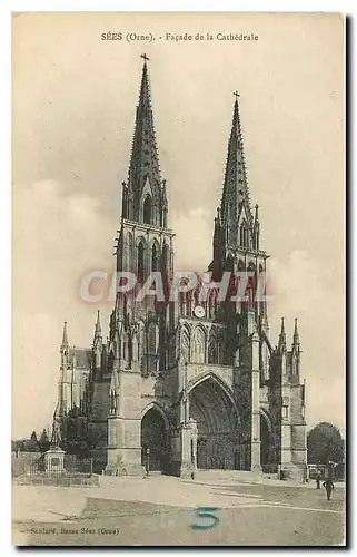 Ansichtskarte AK Sees Orne Facade de la Cathedrale