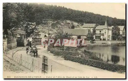 Ansichtskarte AK Bagnoles de L'Orne Entree de l'Allee du Dante et un coin du Lac