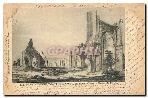 Cartes postales Saint Evroult Notre Dame des Bois Orne Ruines de l'Eglise