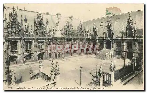 Cartes postales Rouen Le Palais de Justice Ensemble vu de la Rue aux Juifs