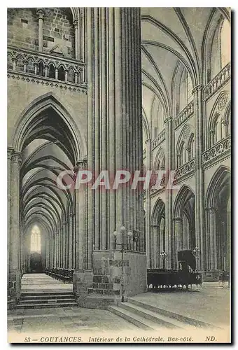 Cartes postales Coutances Interieur de la Cathedrale Bas cote