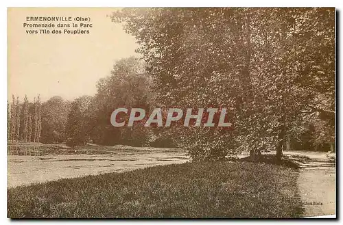 Cartes postales Ermenonville Oise Promenade dans le parc vers l'ile des Peupliers