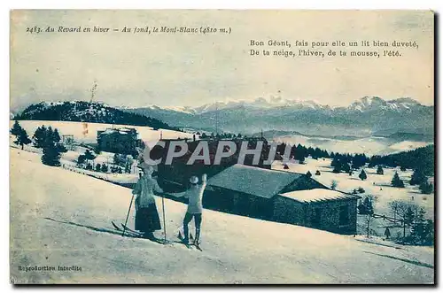 Ansichtskarte AK Au revard en hiver au fond le Mont Blanc Ski