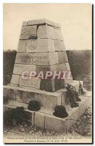 Ansichtskarte AK Division Monument eleve par la 17 Division a la memoire de la 15 Division