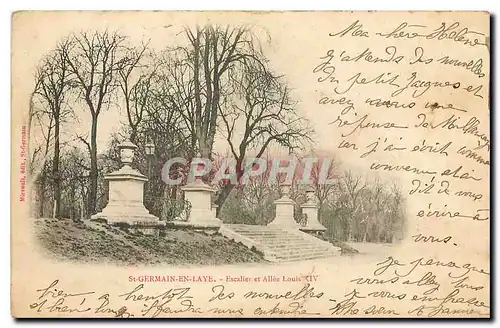 Cartes postales St Germain en Laye Escalier et Allee Louis XIV
