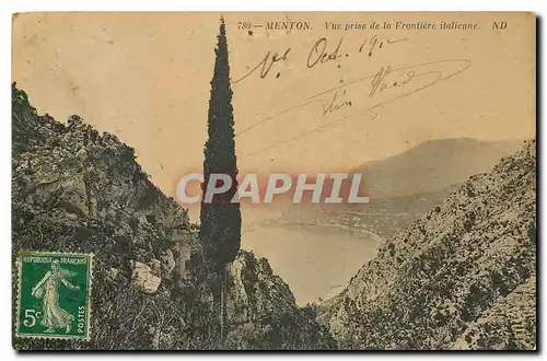 Cartes postales Menton Vue prise de la Frontiere italienne