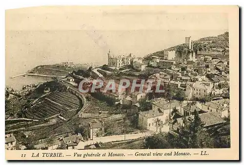 Cartes postales La Turbie Vue generale et Monaco