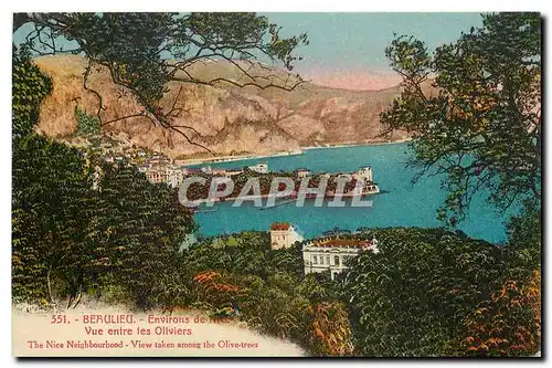 Cartes postales Beaulieu Environs de Nice Vue entre les Oliviers